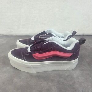 Vans Knu Stack Purple Suede Pink Sidestripe Platform Sneakers Womens 8 Mens 6.5